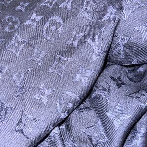 Louis Vuitton Monogram Silk-Blend Scarf in Navy Blue